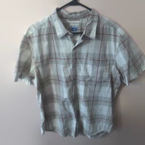 Columbia Mens Plaid Short Sleeve Shirt Sz Lg